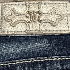 Women’s MISS ME Denim Studded Mid- Rise Easy Bootcut Jeans, Size 26.